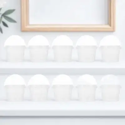 

10pcs Bucket Food Storage Bucket For Home Kitchen Transparent Round Container Sealed Moisture Proof Lightweight Portable Plastic