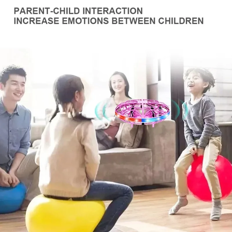 Pesawat induksi UFO, pesawat kendali jarak jauh, bola terbang, drone, gestur cerdas, piring terbang melayang, mainan anak laki-laki
