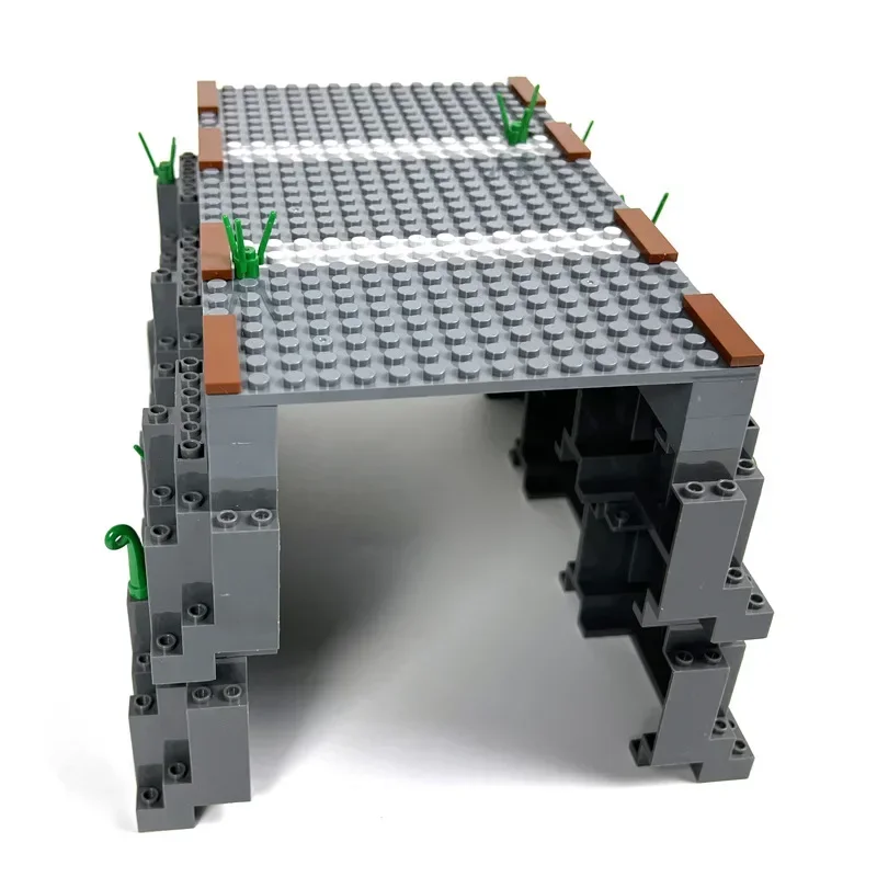 MOC Building Blocks Brinquedos, Train Track Cave, Cena Rockery com túnel de simulação, Caminhão ferroviário, Blocos de construção