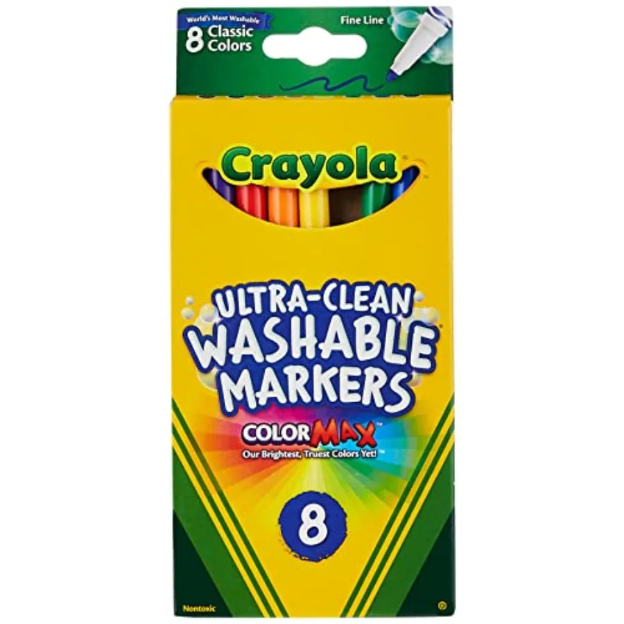 

® Ultra-Clean Washable Color Markers, Thin Line, Assorted Classic Colors, Box Of 8