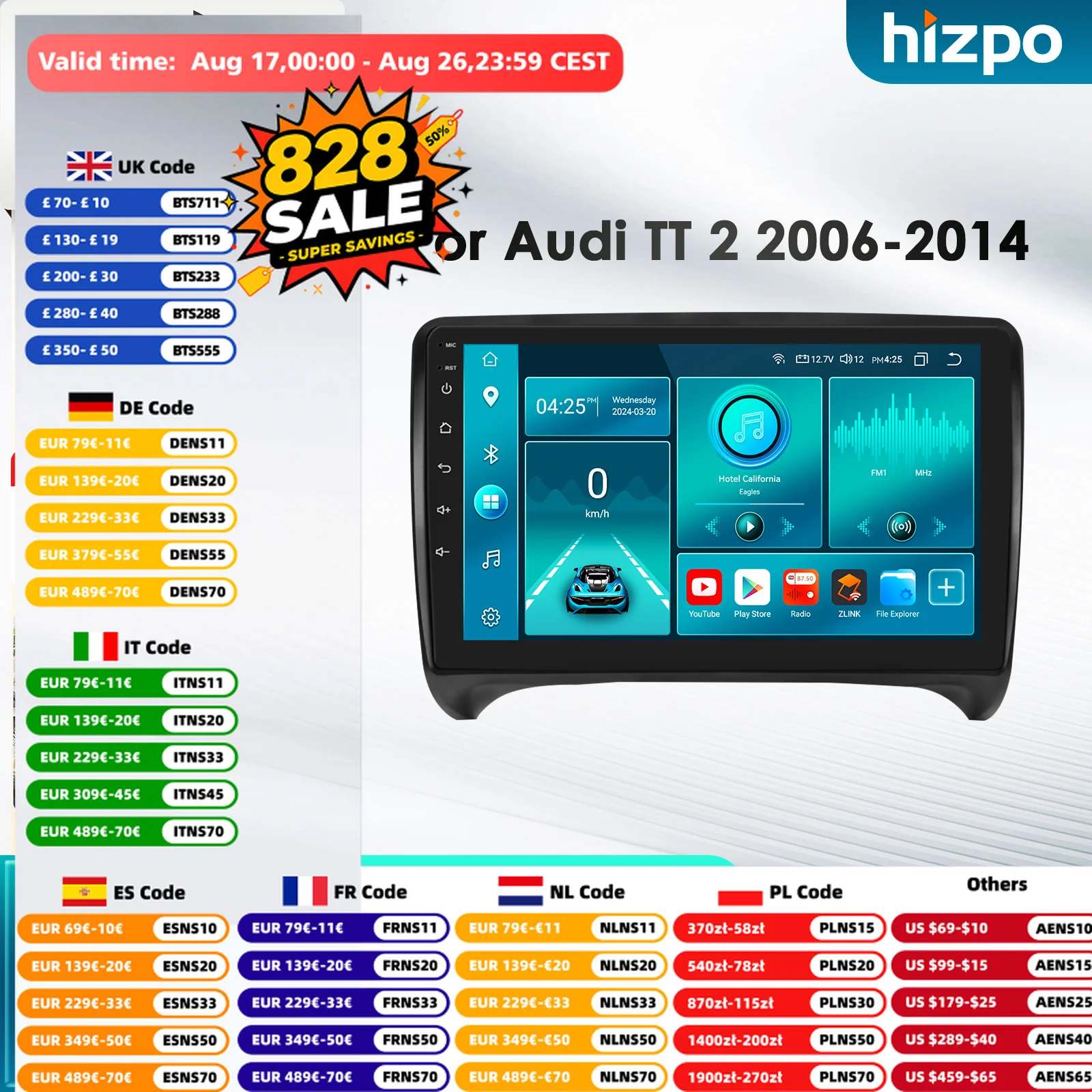 hizpo-8core-dsp-car-multimedia-player-for-audi-tt-mk2-8j-2006-2007-2008-2009-2010-2011-2014-4g-autoradio-ai-intelligent-systems