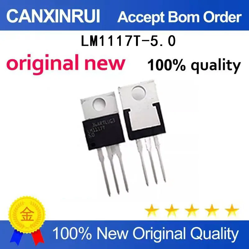 (5-100 Pieces)New LM1117T-5.0 LM1117-5.0 5V TO220 Voltage Regulator Chip IC