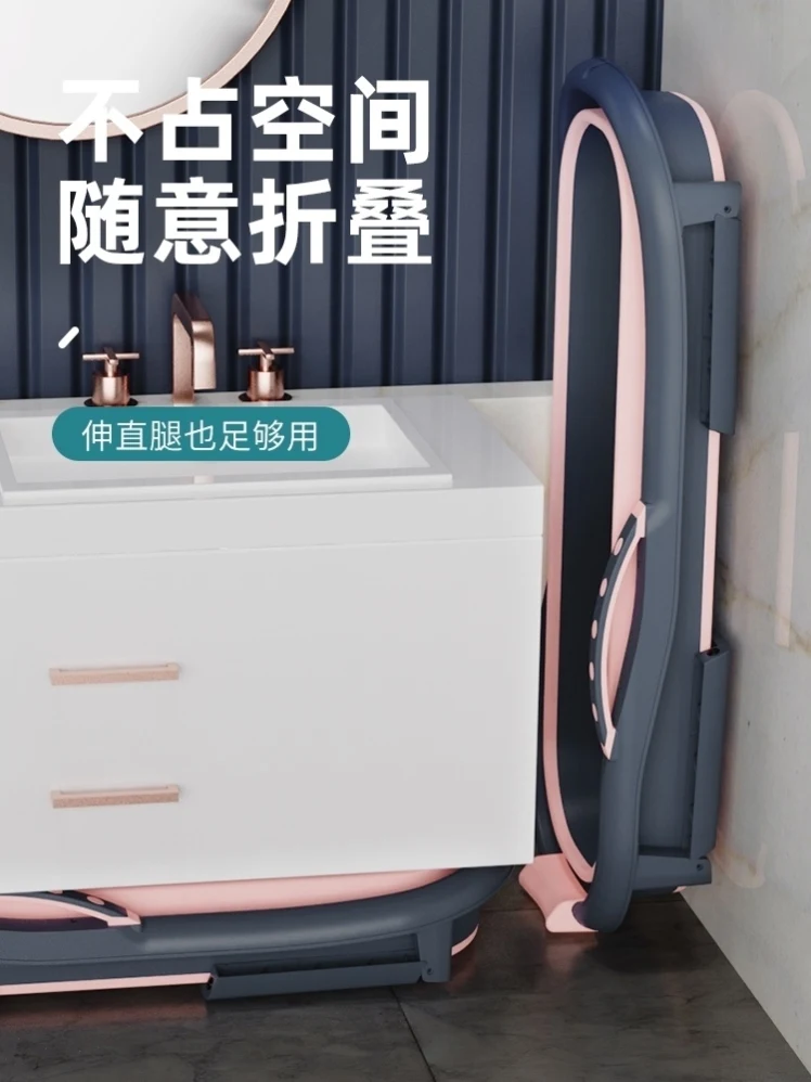 دلو حمام للكبار لكامل الجسم قابل للطي وموسع سميك عازل للحرارة دلو حمام منزلي حوض استحمام للأطفال