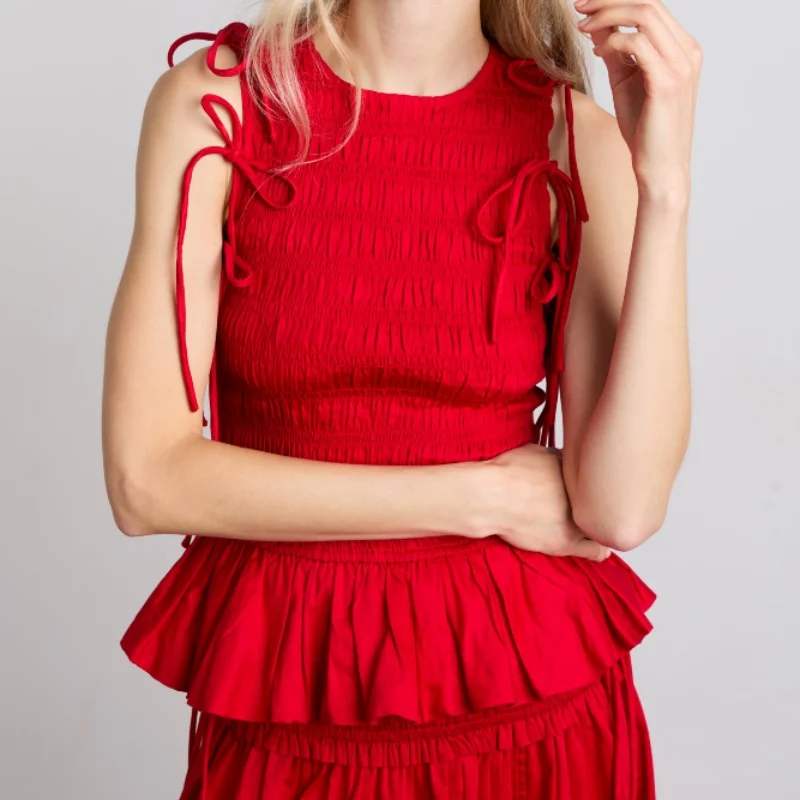 

Women Puff Sleeve Smocked Shirts Frill Shirred Short Sleeve Crop top Crew Neck Fitted Vintage Gingham Blouse