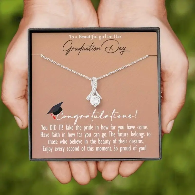 Sentimental Graduation Necklace Gift for Daughter and Sister - Perfect Grad Gift for Her