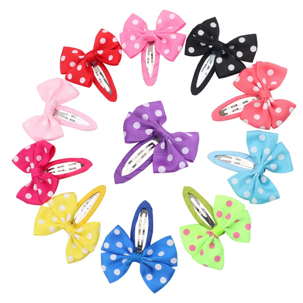 

12Pcs Dot Bowknot Hair Clips Multi-Color Pins for Baby Girls Kids Children Mixed Style Hair Barrettes Bowknot Pin