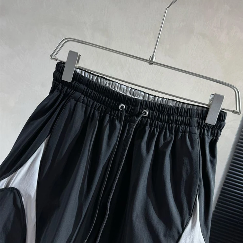 Autumn color matching overalls men's trendy youth stitching cuff casual pants fashionable handsome all-match y2k sports pants