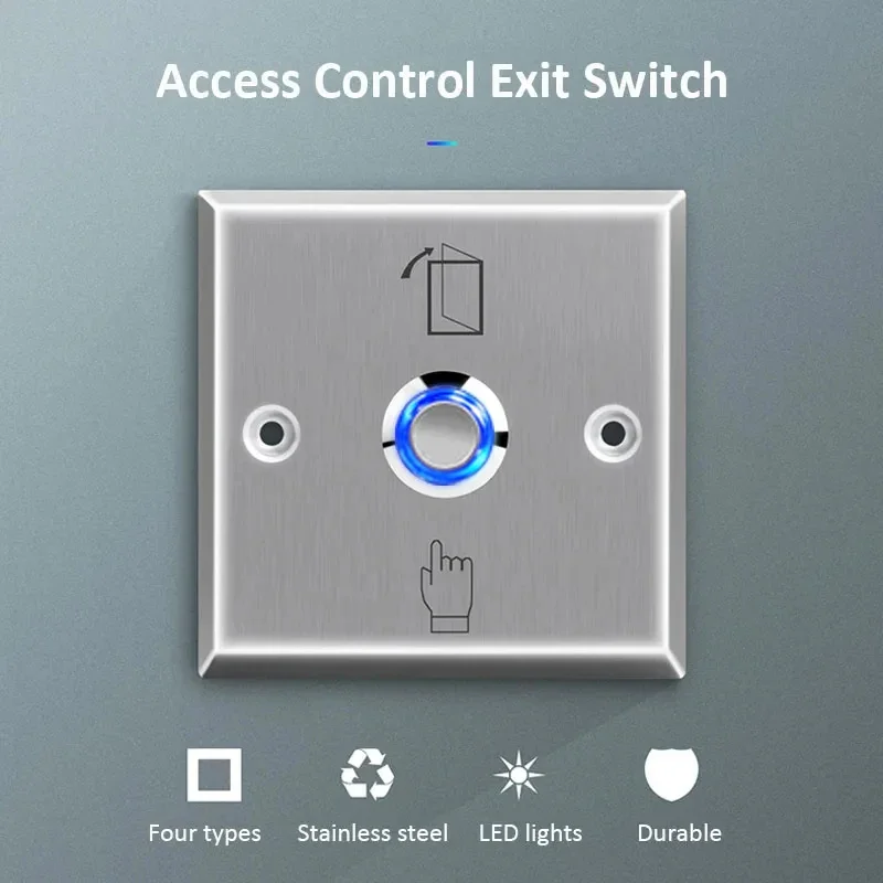 Creative Exit Button Push Switch Door Stainless Steel Opener Release Buttons for Access Control Electronic Gate Lock