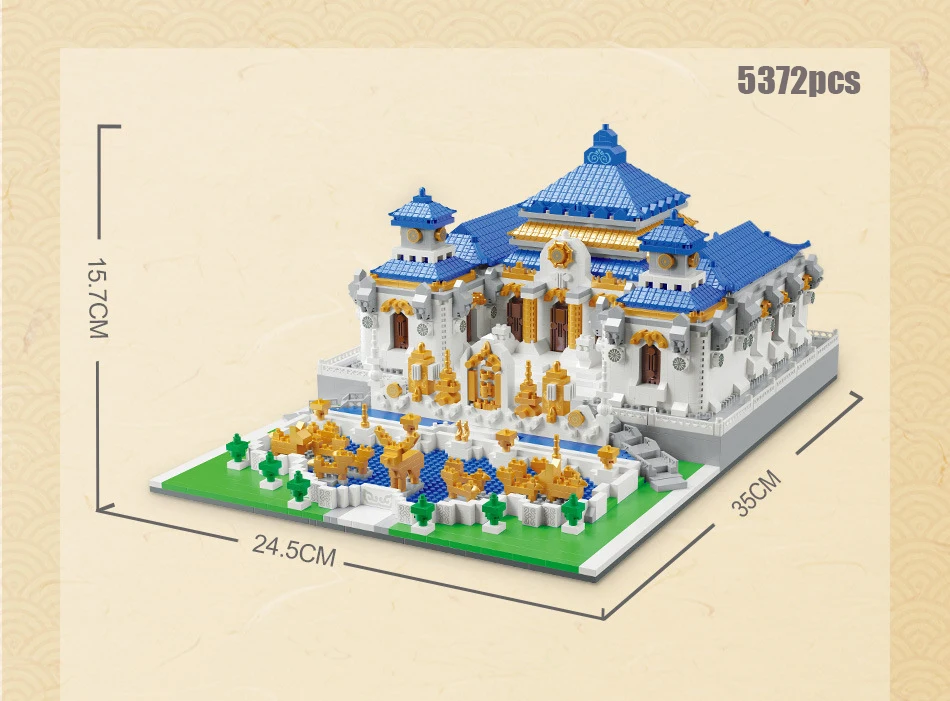 City Architecture Old Summer Palace Micro Building Blocks Bricks Diamond China Courtyard Great Wall Model Toys