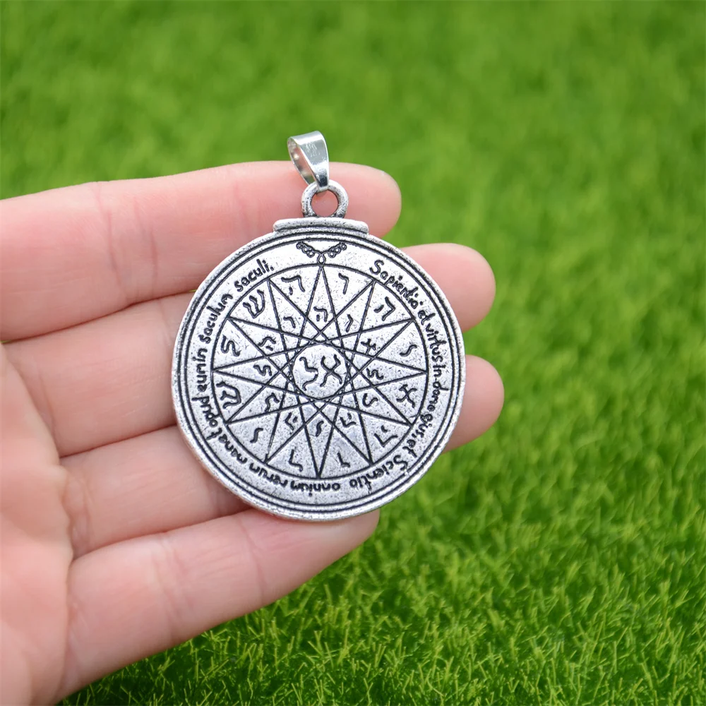 Double Side Key Of Solomon Fourth Pentacle Of Mercury Seal Pendant Necklace Wiccan Pagan Amulets Talismans Jewlery