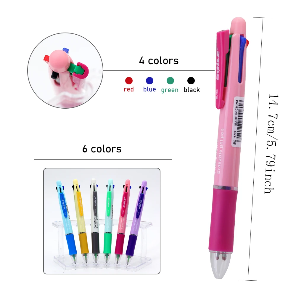 5 قطعة/المجموعة الإبداعية 4 في 1 متعدد الألوان قابل للمسح هلام مجموعة أقلام ، 0.5 مللي متر قابل للغسل مقبض ماجيك عبوات قضيب مكتب مدرسة لوازم الكتابة
