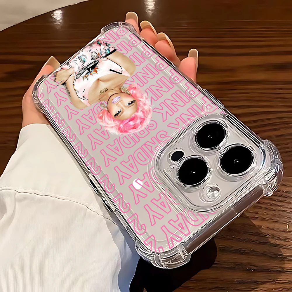 Nicki Minaj Rapper Pink Friday 2 Phone Case For iPhone 16 15 14 13 12 11 Mini Pro Max XR XSMax Plus Anti Fall Transparent Cover #4