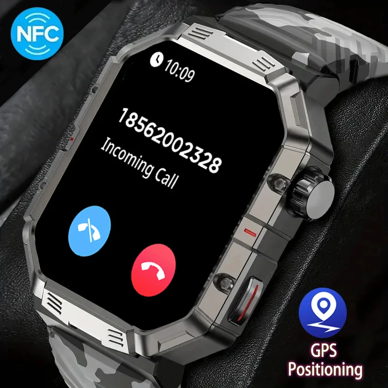 

Новые умные часы 2026 года для активного отдыха, военного класса, с компасом, мониторингом пульса и артериального давления, отслеживанием 100+ видов спорта