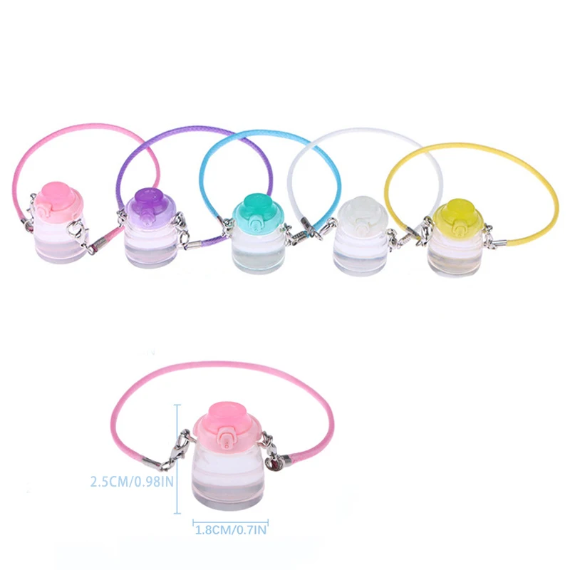 Mini Doll Water Bottle Model Miniature Kettle With Lanyard For 1/4  1/6 OB11 DollHouse Accessories Outdoor Bottles Decoration