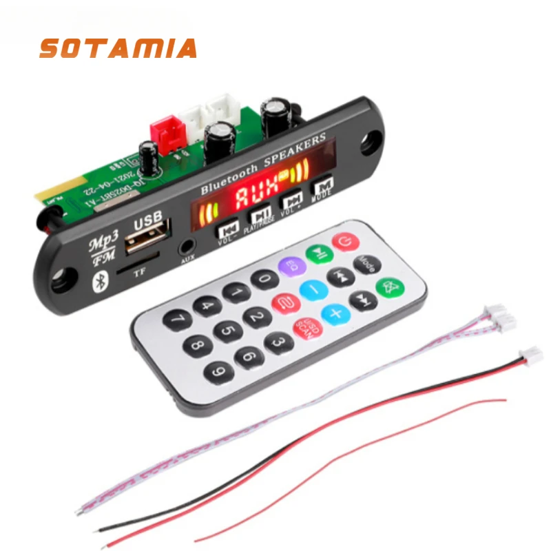 SOTAMIA MP3 Decoder Bluetooth Power Amplifier Board 2x40W Stereo Amplifier WMA WAV FLAC APE Decoding Support Record USB TF FM