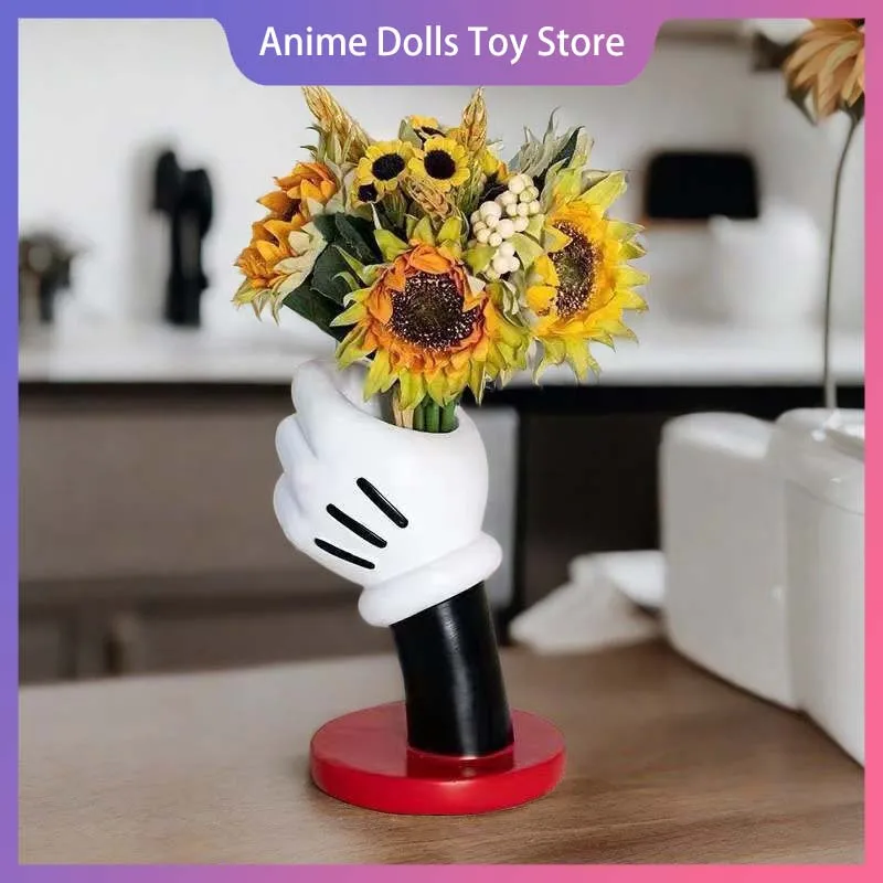 Figura de acción de Mickey de Disney, modelo de dibujos animados de Anime, estatua de juguete Kawaii, jarrón bonito, decoración de escritorio para el hogar, habitación, regalo de Navidad y cumpleaños para niños
