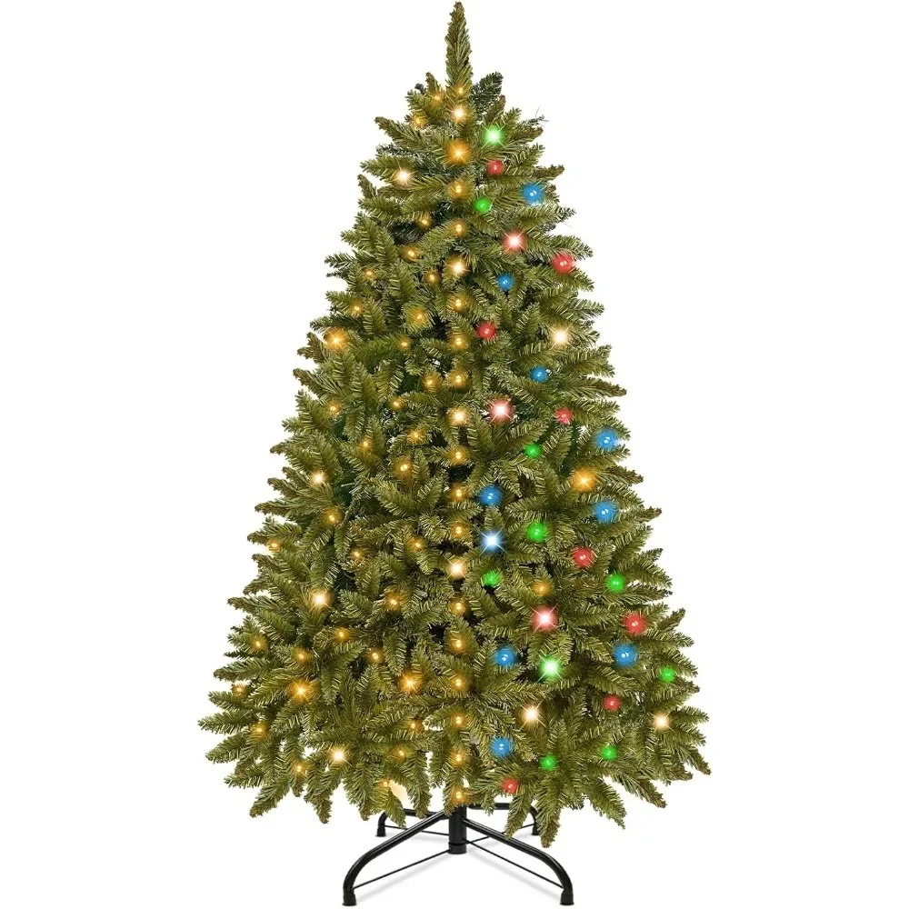 

6.5 Ft Artificial Full Christmas Tree with 350 Lights, 1100 Tips, Metal Stand - 8 Modes, Very Thick, Prelit, Realistic, UL Plug