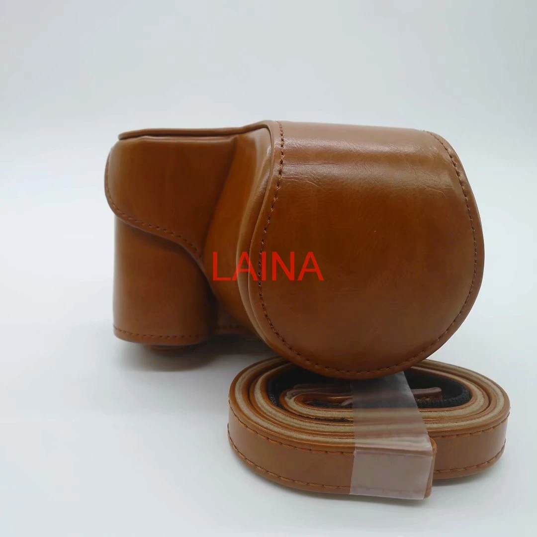 PU Leather Camera Case for Sony ZV-E10, Body Protective Cover with Bottom Screw, Case Strap & Shoulder Bag