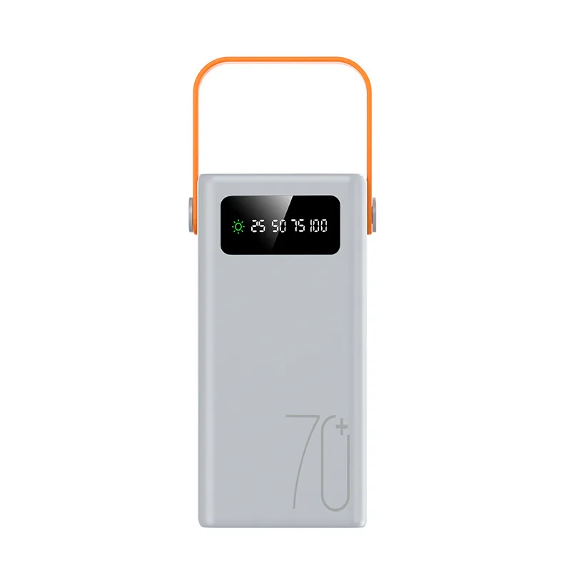 50000mAh Large Solar Power Bank Built-in Cable Ultra Long Battery Life Outdoor Portable Charger