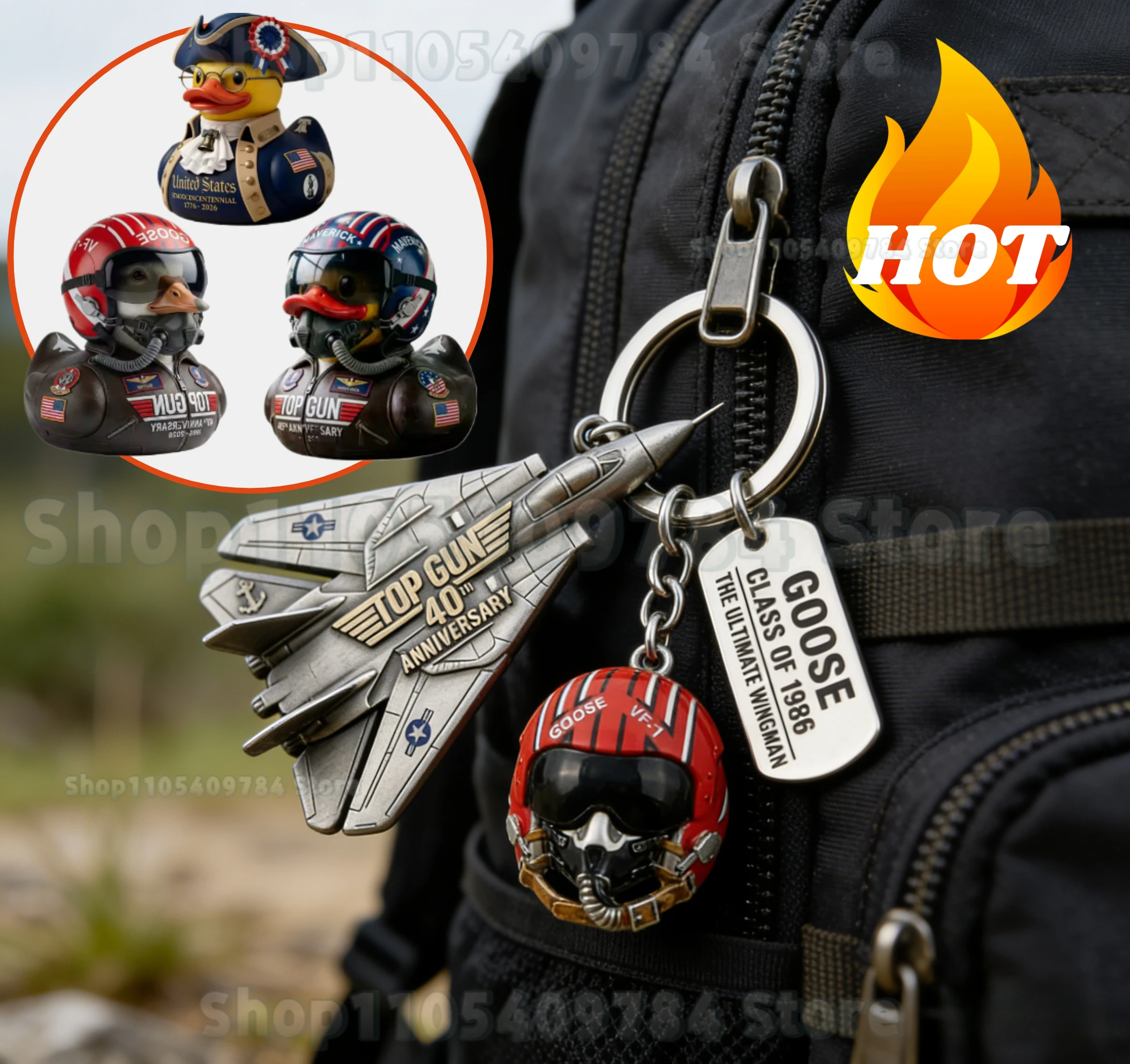 Top Gun 40th Anniversary Keychain & Duck,Home Desktop Decorations Small Gift 2026 New 40th