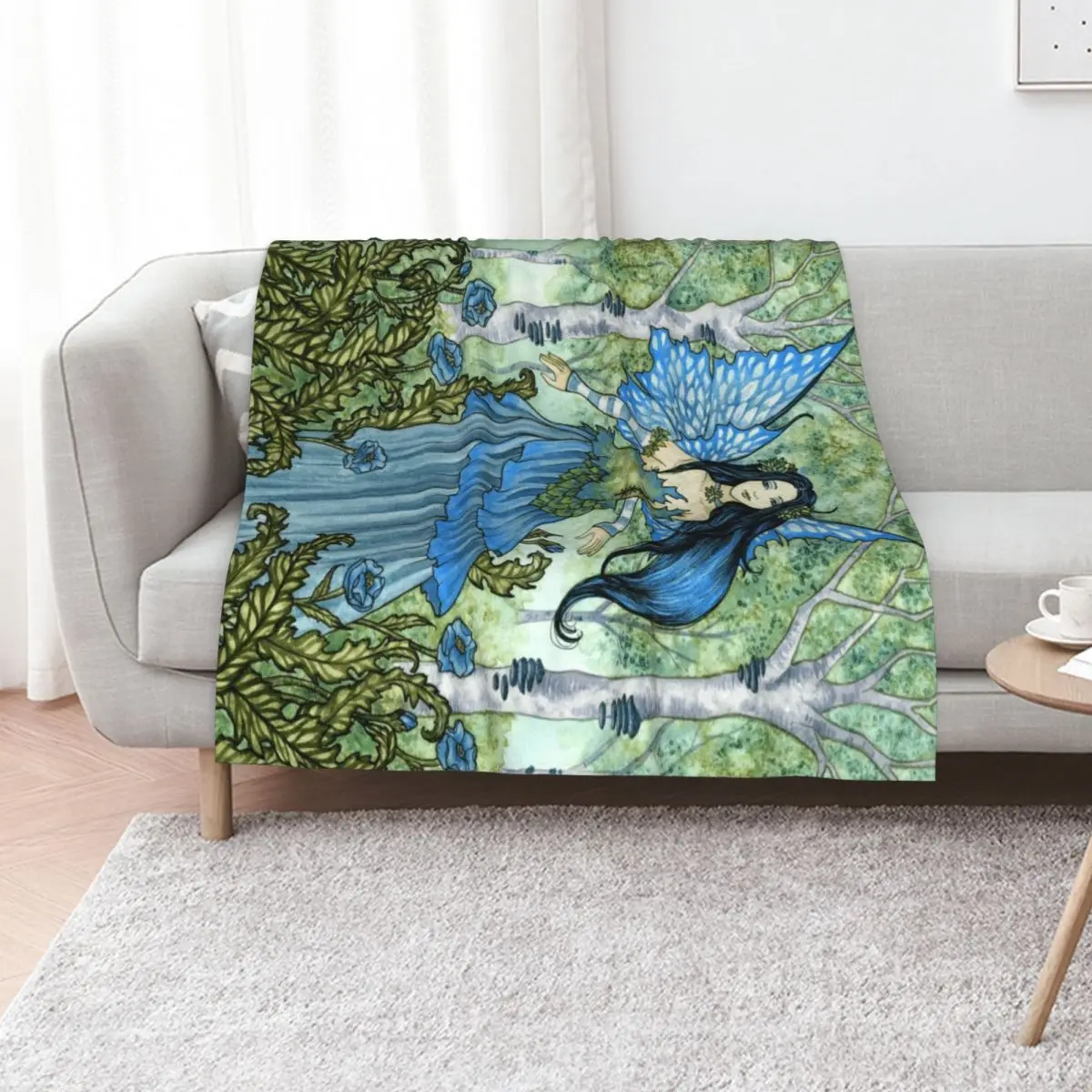 

The Blue Wood Throw Blanket Beach sofa bed Bed covers Cute Plaid Blankets