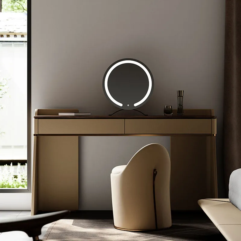 Black Luxury Dressing Table Mirror Led Light Bedroom Drawer Dressing Table European Girls Dressing Table With Mirror Furniture