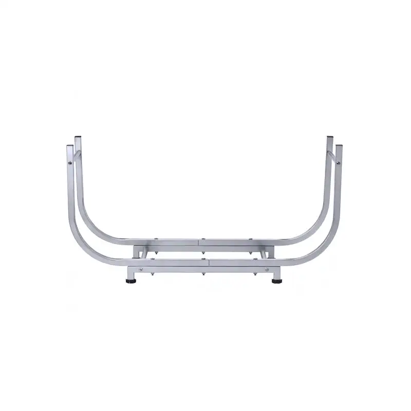 

30-дюймовая стойка для дров для внутреннего и наружного применения, нержавеющий держатель для бревен, устойчивый органайзер для камина, серебряная отделка