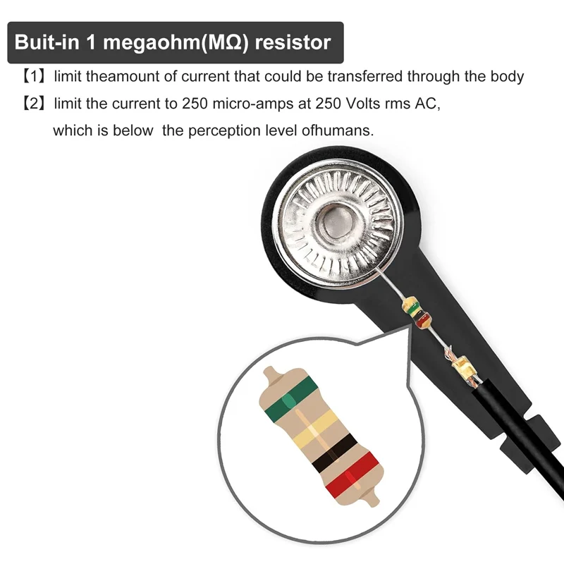 Black Adjustable Anti Static Bracelet Electrostatic ESD Discharge Cable Mrict Band Stran Hand Grounding