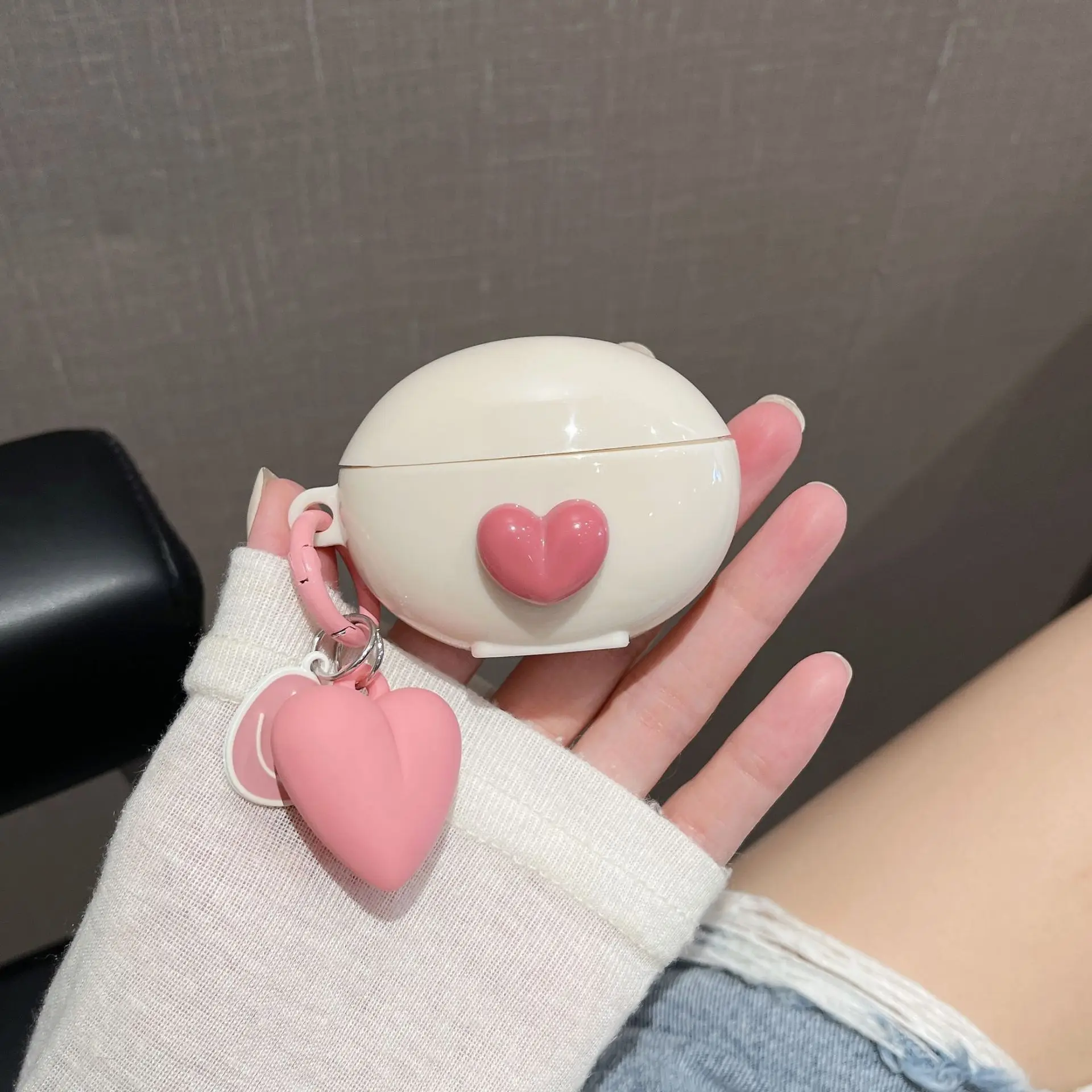 New Beige Protective Case Cover For Huawei Freebuds Pro3/Pro4/5i/6i/4E TPU Soft Skin Shockproof Case Cover With Keyring