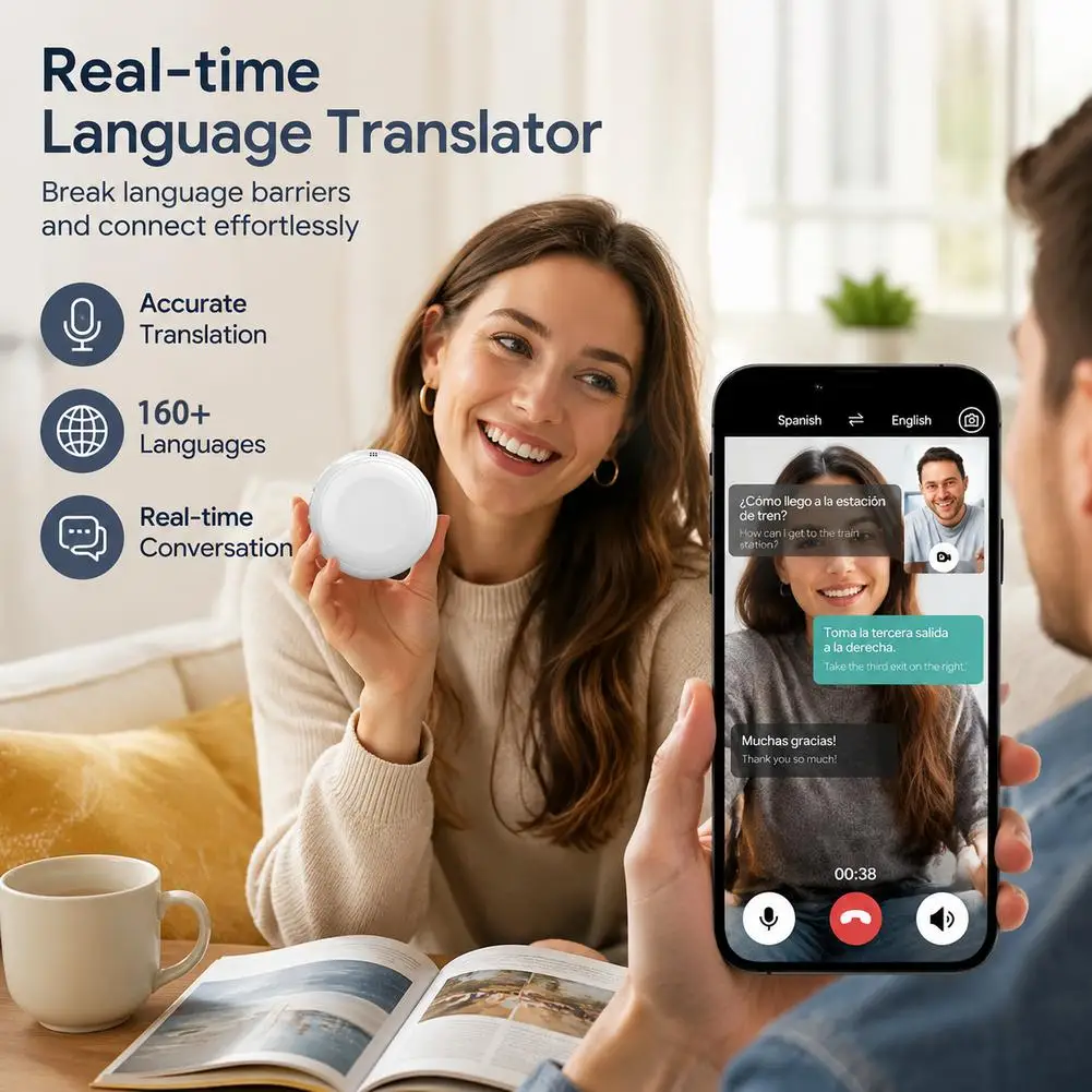 Translator AI Translation Speaker 160 Languages Real-time Translation Speech Error Correction Tourism Learning Tool