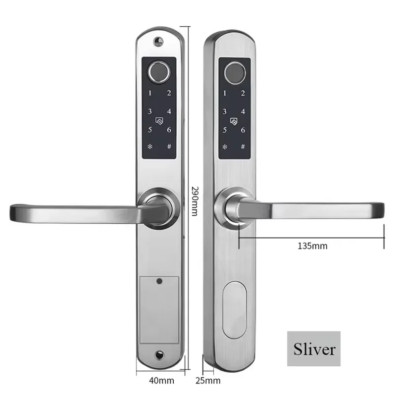 2026 Fingerprint Locker Locks With USB Charging Black Waterproof Outdoor Cerradura Inteligente Keyless Entry Double Side Door