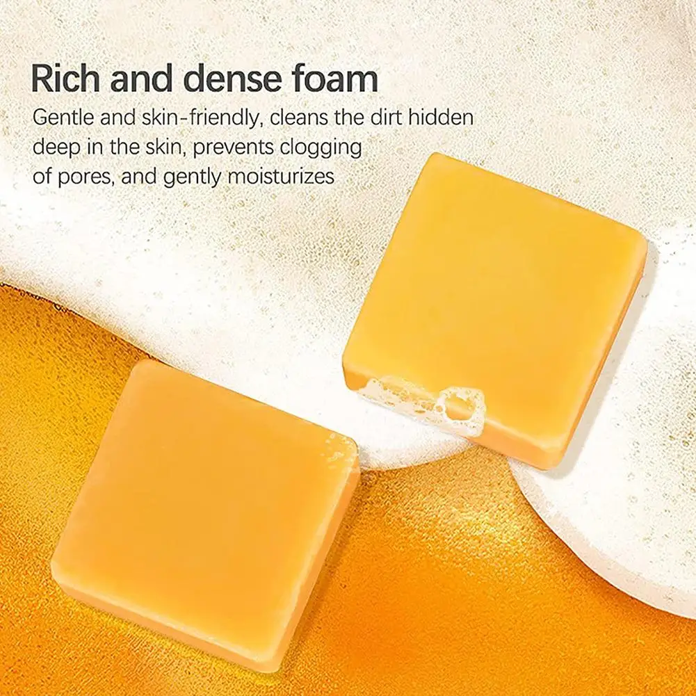 Turmeric Soap Deep Cleansing Reduce Pigmentation Wrinkles Oil Cutin Moisturing Care 80g Whitening Remove Skin Dirt Control J8X0