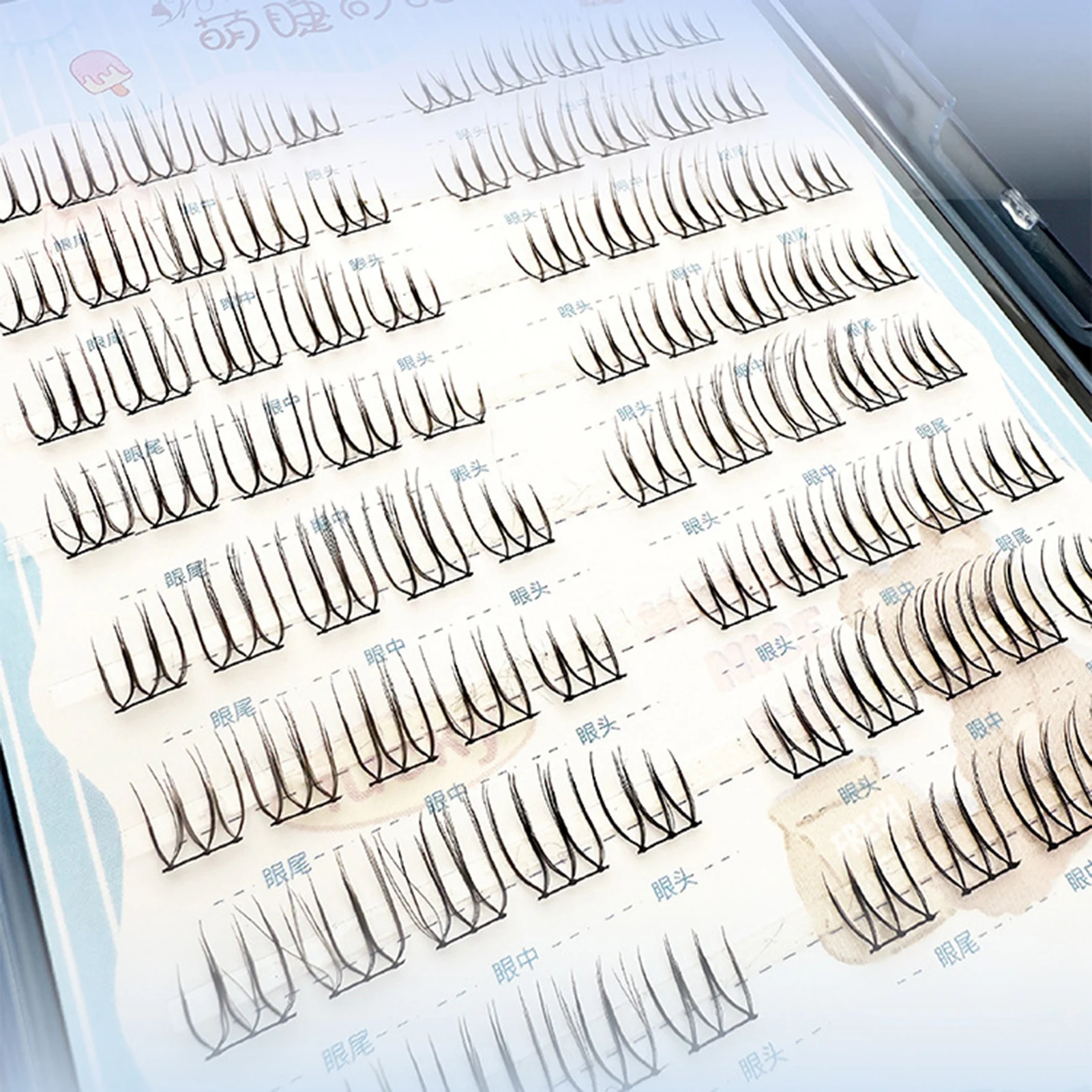 

U-shaped False Eyelashes Korean Idol Pop Girl Cos False Eyelashes Natural Wispy Soft V Shaped Lash Extension Comic Eye Lashes