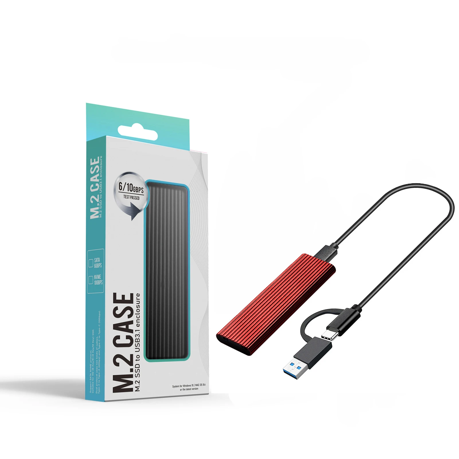 BENFEI Boîtier SSD M.2 NVMe 10Gbps USB-C – Adaptateur Ultra-Rapide Sans Outil + Protection Perte De Courant 10s – Compatible 2230/2242/2260/2280