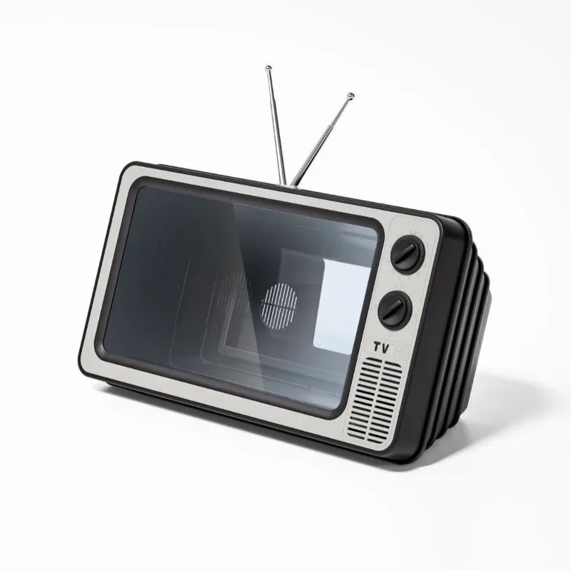 

Desktop phone holder, creative retro TV phone screen amplifier