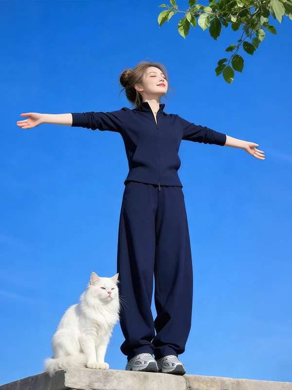 

Стильный повседневный женский комплект-двойка свободного кроя: новинка весна-осень, большие размеры, стройнящий эффект, универсальный, омолаживающий, красивый