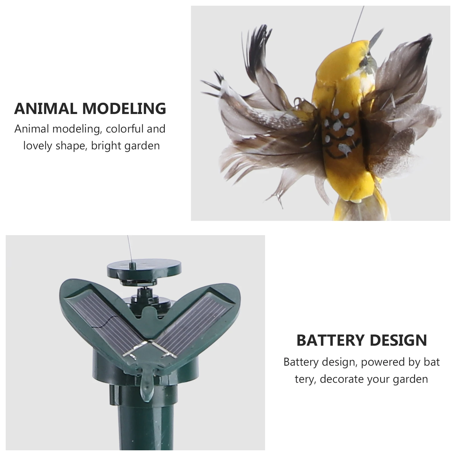 

Solar Imitation Butterfly Ornament For Garden Bonsai Decor Hummingbird Rods Flowerpot Vase Solar Powered Simulation Craft