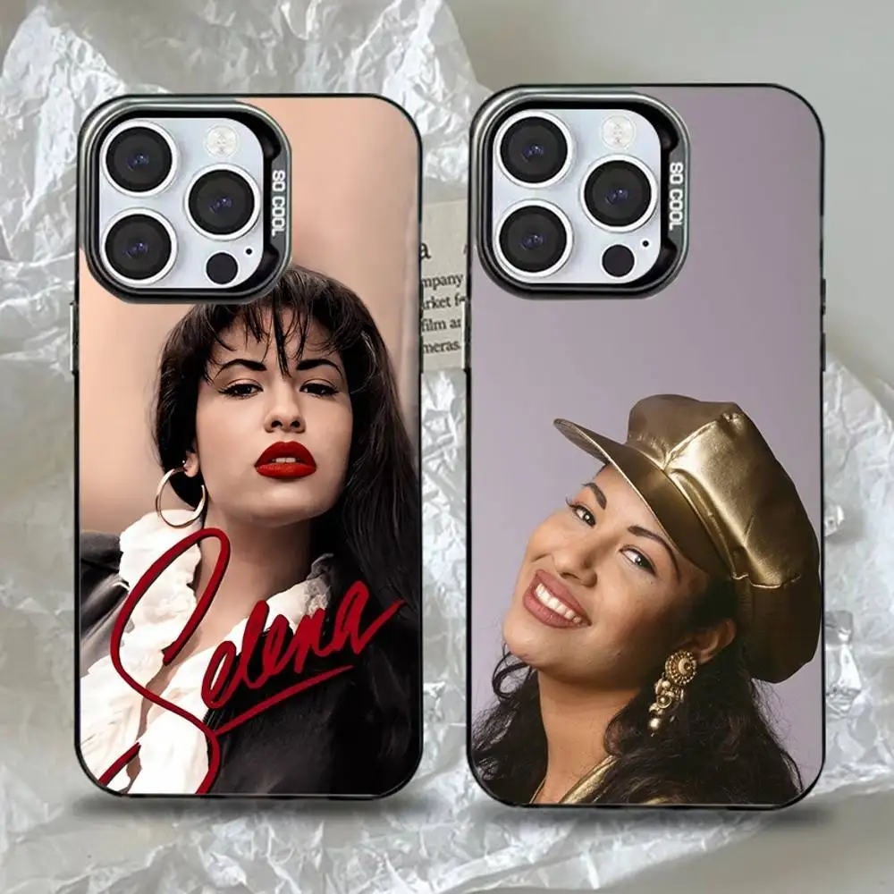 

S-Selena Quintanilla Singer Phone Case For iPhone 16,15,14,13,12,11,Pro,Max,Plus,Mini,XS,SE Anti Fall Black Matte Hard Bumper