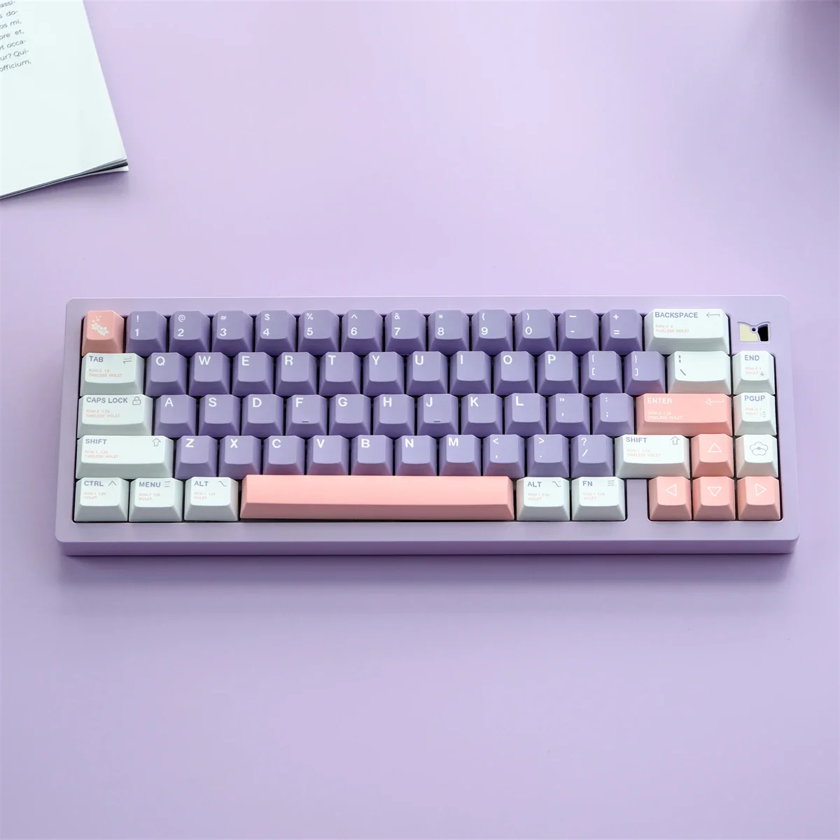 KBCaps 129 Keys GMK Lavender Cherry Profile  Dye Sublimation Keycaps Fits MX Switch 61/64/68/75/86/98/104  Mechanical Keyboard