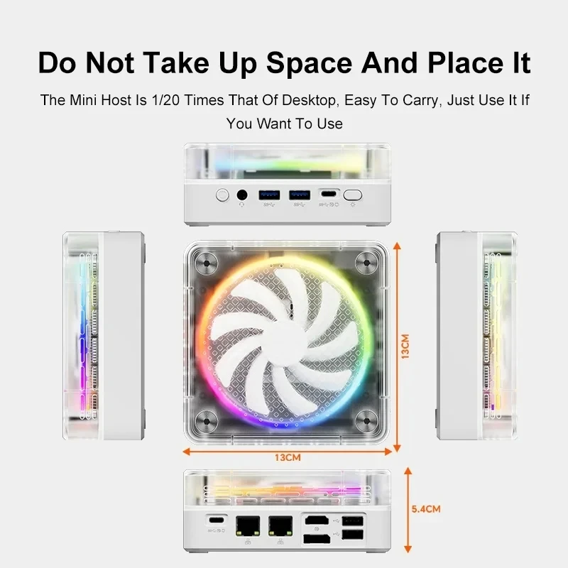 2024 Topton MINI PC AMD Ryzen 9 7940HS ES R7 7840HS ES RGB Color Gamer Windows 11 WiFi 6 Gaming PC DDR5 NVMe SSD 4K Computer