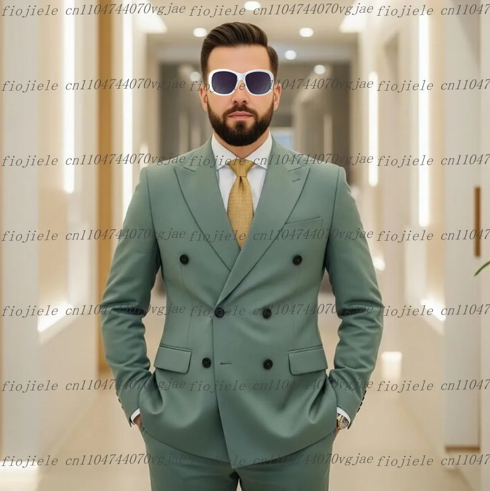 

New Formal Mint Green Men Suit Wedding Party Groom Groomsman Business Prom Male Tuxedos Customize 2 Piece Set Jacket Pants