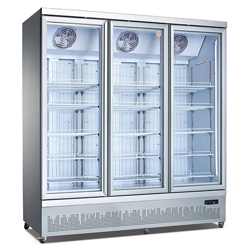 Frozen Fish Vertical Showcase Glass Door Freezer Upright Showcase Freezer