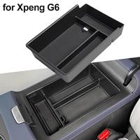 For Xpeng G6 Car Center Console Tray Armrest Storage Box Organizer Interior Accessories Stowing Tidying Black