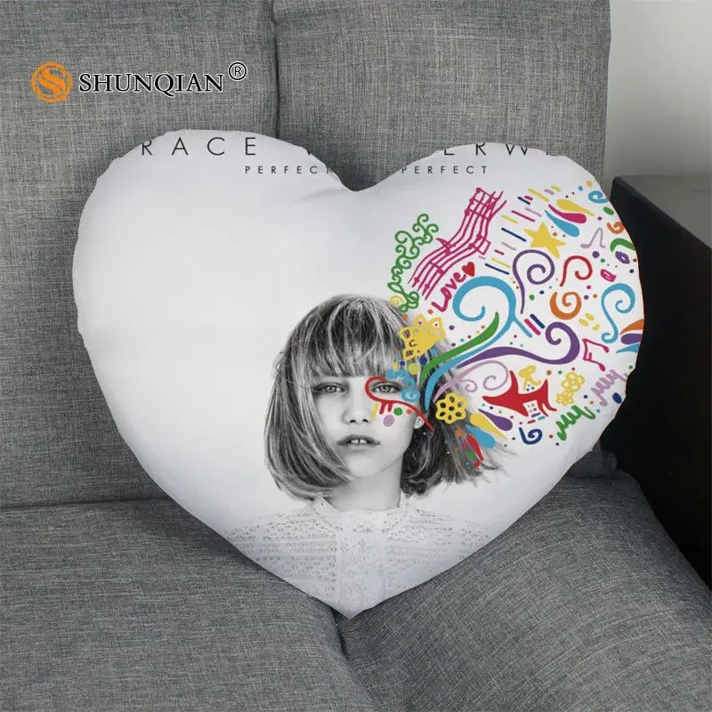 Grace Vanderwaal Heart Shape Pillow Cover Size 41x36cm,47x42cm New Arrival Custom Zipper Pillowcase Cover cushion