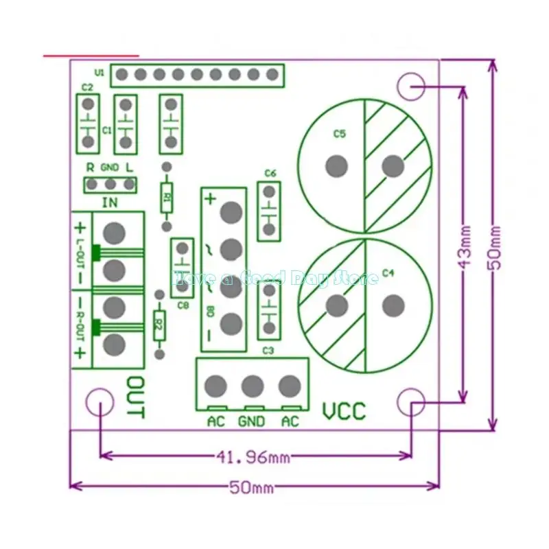 Mô -đun khuếch đại âm thanh 462d Double Kênh 2x15W Thiết kế nhỏ gọn cho các hệ thống âm thanh DIY Biến dạng thấp Hiệu quả cao