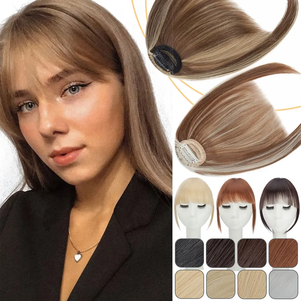 

Elegant Air Bangs Hair Clip-In Extensions Synthetic Hair Fringe Natural False Hairpiece Women French Bangs Hair Styling Tools