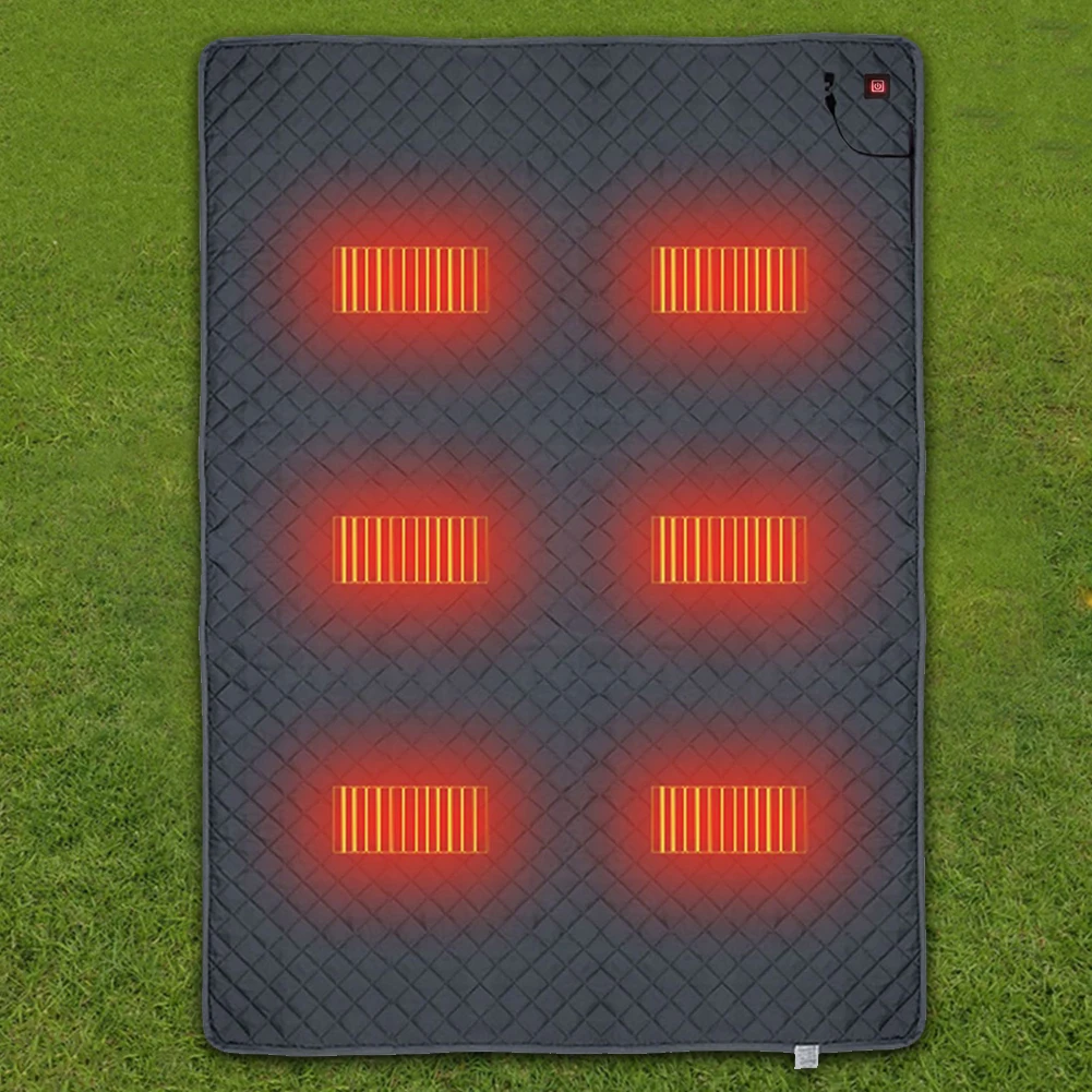 

Winter Heater Blanket Waterproof Sleeping Mattress Heated Mat USB Powered 6 Heating Zones for Home Office Car Fishing