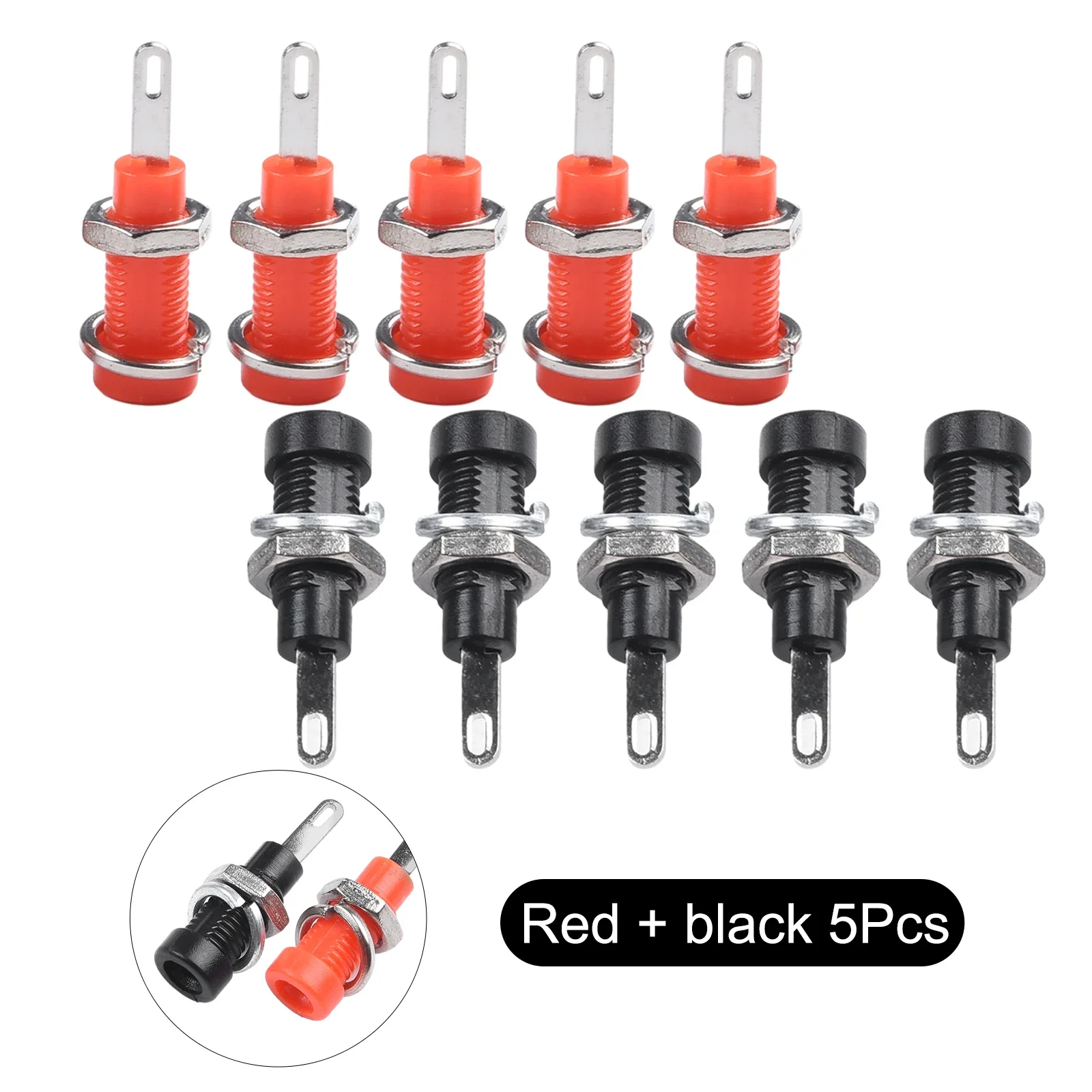 10PCS Banana Socket Connector Set With 2.6mm Tail Width And 0.8mm Quick Insert Design For Efficient Electrical Termination