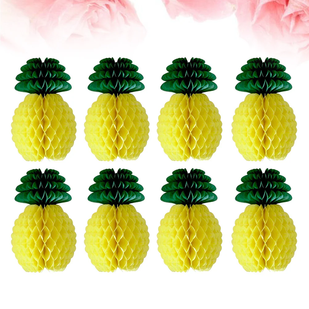 8pcs Pineapple Decorations Luau Birthday Hawaiian Party Supplies 20cm pineapple decor paper pineapple party supplies