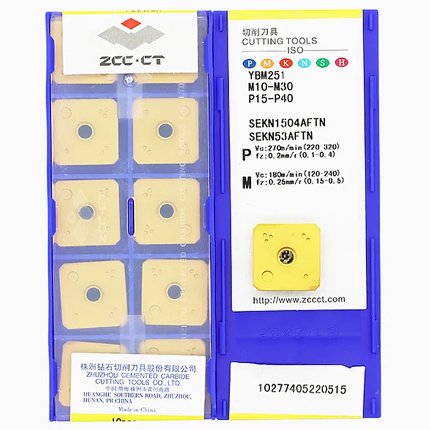 

SEKN1504AFTN YBM251/SEKN1504AFTN YBM351/SEKN1504AFN YBM251 ZCC.CT SEKN1504 CNC blade carbide inserts milling inserts 10pcs/box